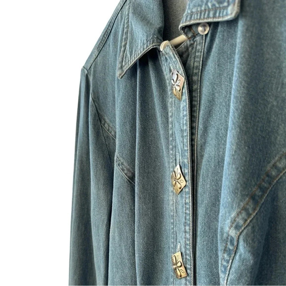 Vintage Hairston Roberson Western Denim Shirt womens size small - Picture 3 of 12